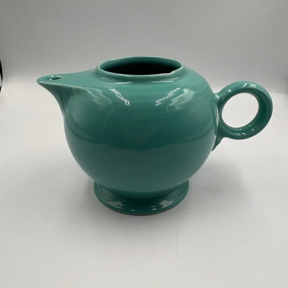 Fiesta 44 oz Ceramic Teapot Teal Green Ring Handle Fiestaware - No Lid